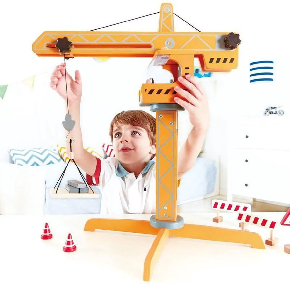 Hape Houten Speelgoed Hijskraan 404514 - Veelkleurig