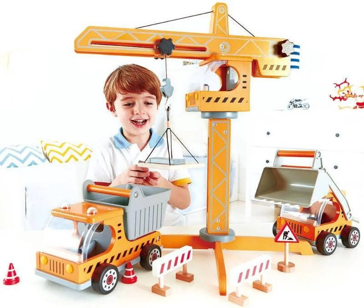 Hape Houten Speelgoed Hijskraan 404514 - Veelkleurig