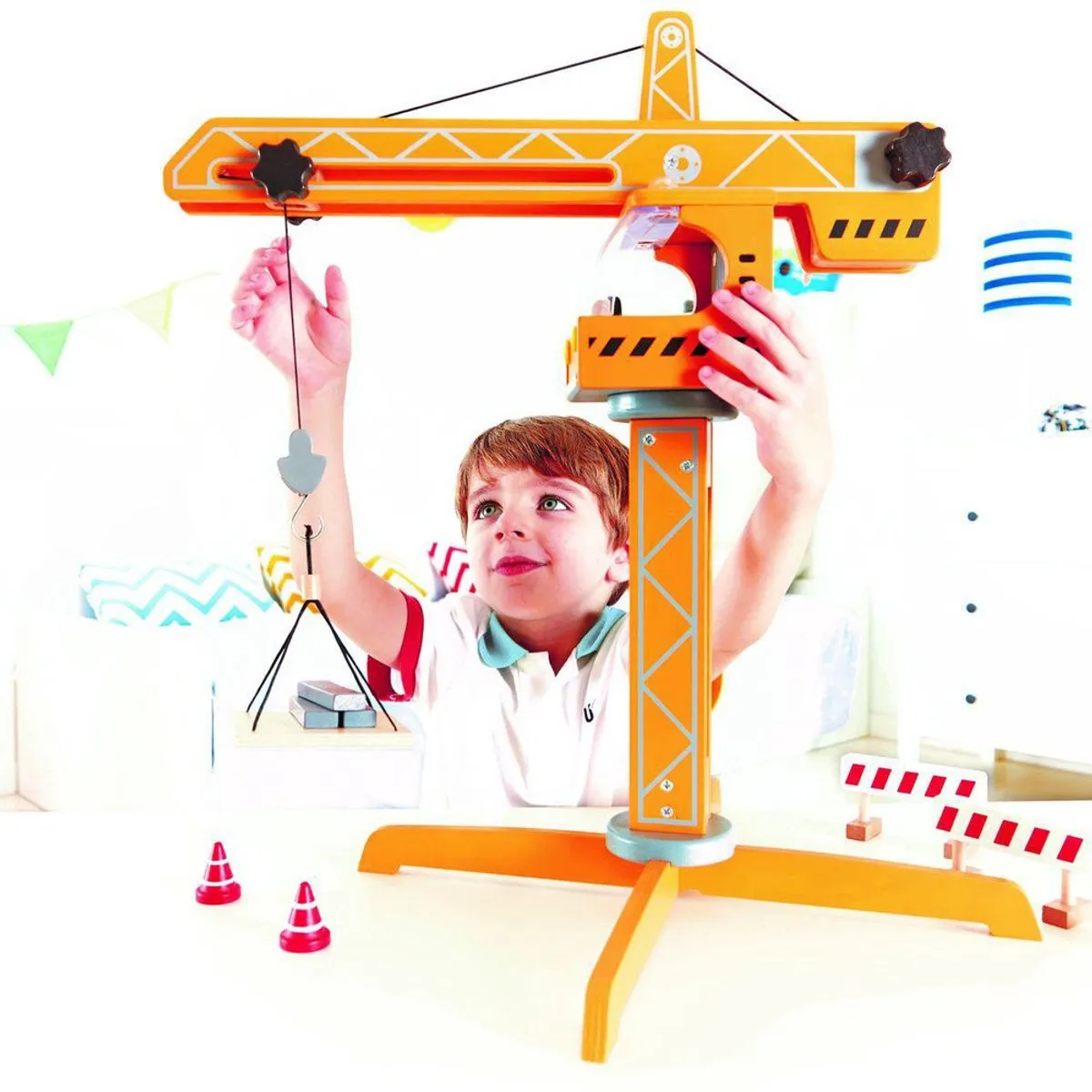 Hape Houten Speelgoed Hijskraan 404514 - Veelkleurig - afbeelding 6 van 6