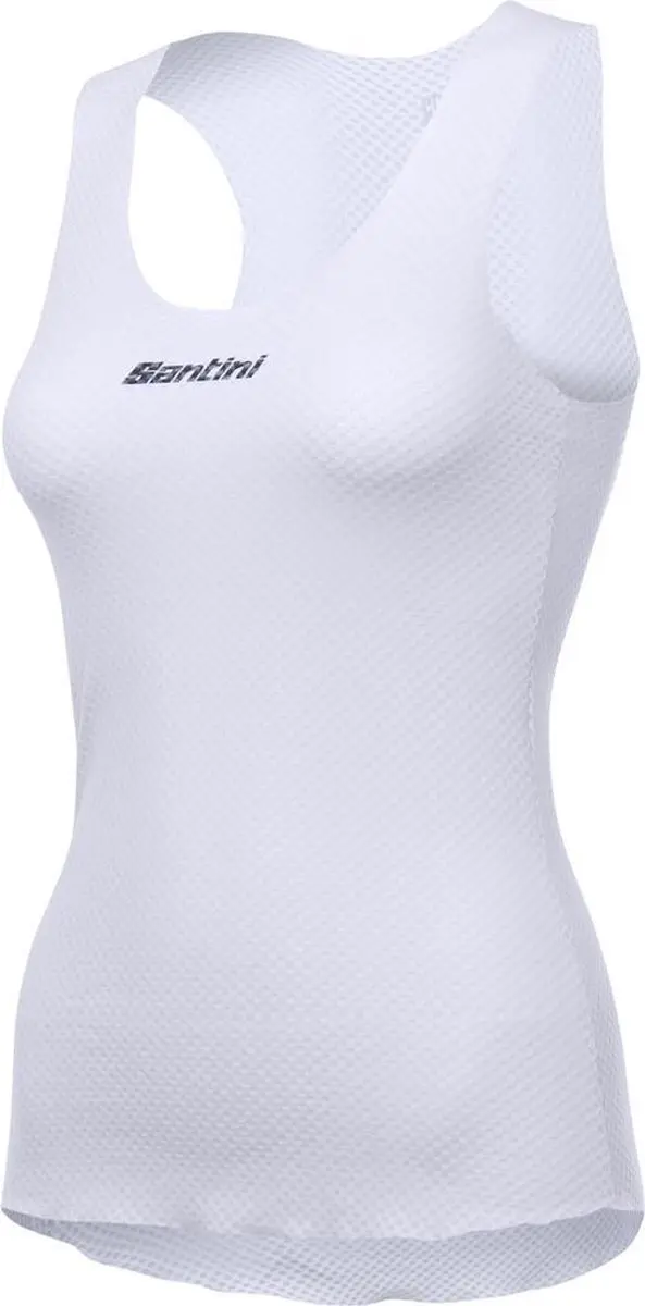 Santini Dames Ondershirt Mouwloos Wit