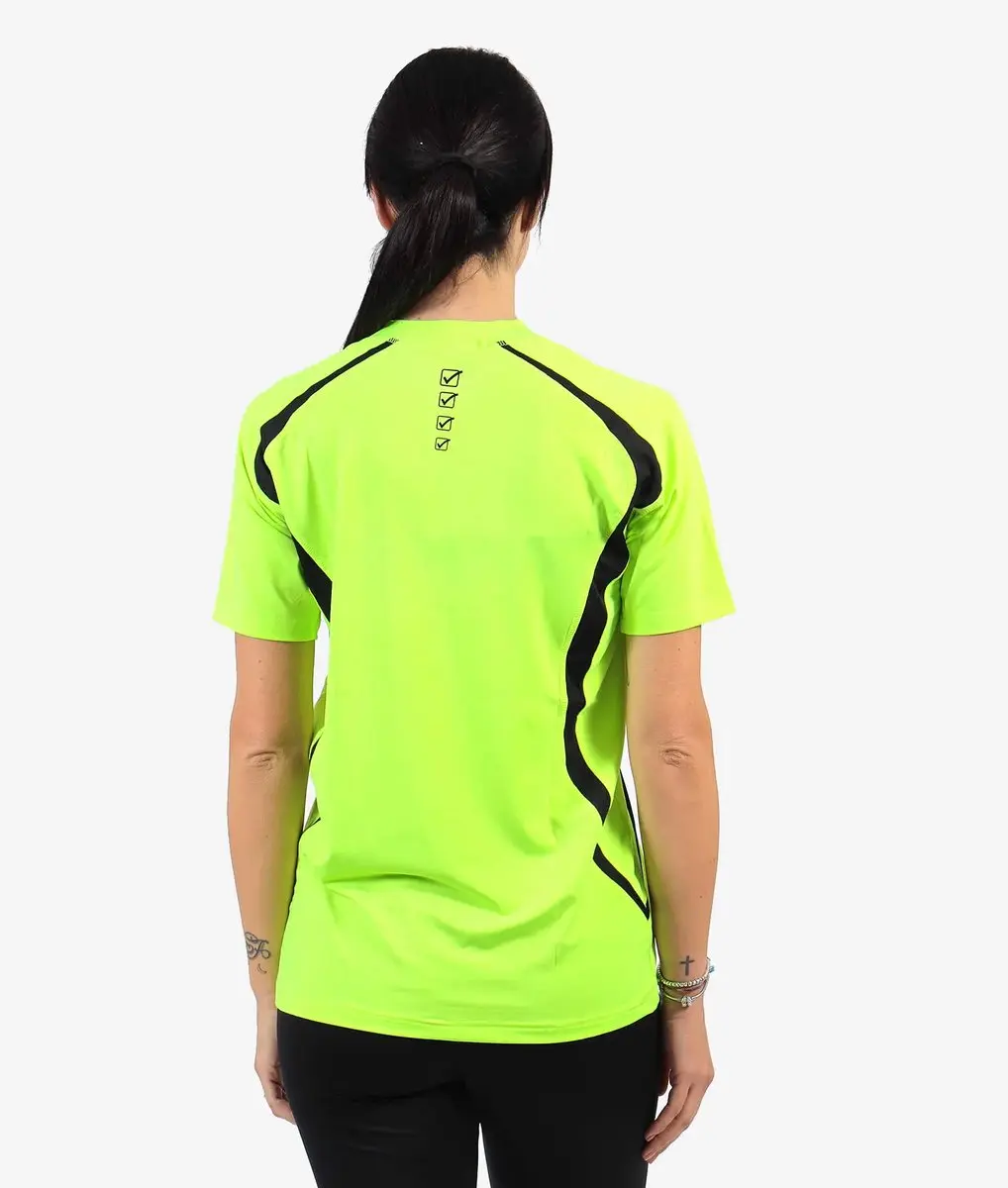 Givova Running Hardloopshirt Unisex Fluo Geel/Zwart - L - afbeelding 4 van 6
