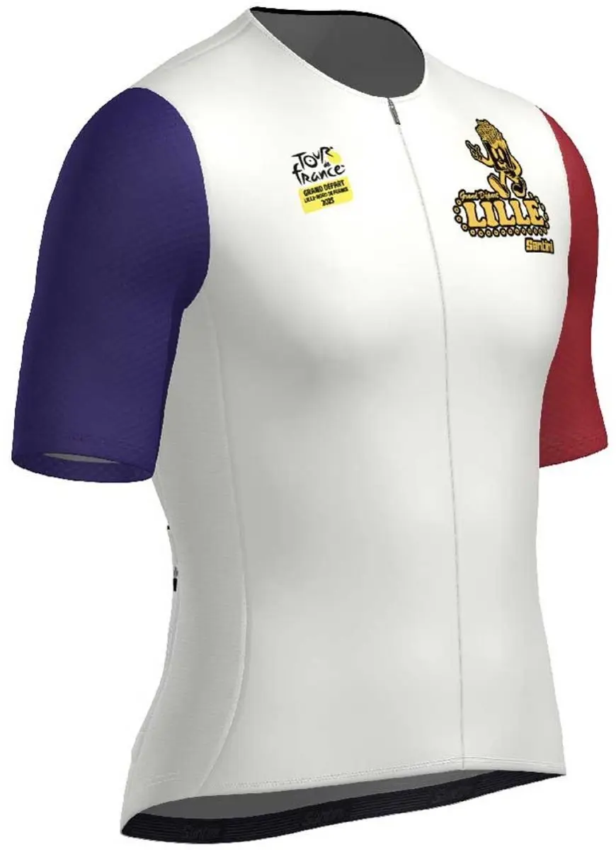 Santini TDF Grand Départ Lille 2025 Wielertrui - Wit XL