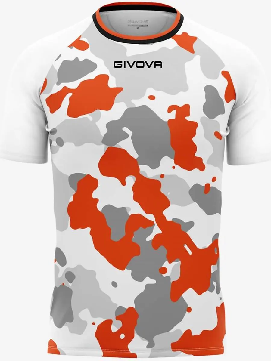 Givova Heren T-shirt Army Wit-oranje - L - afbeelding 2 van 2