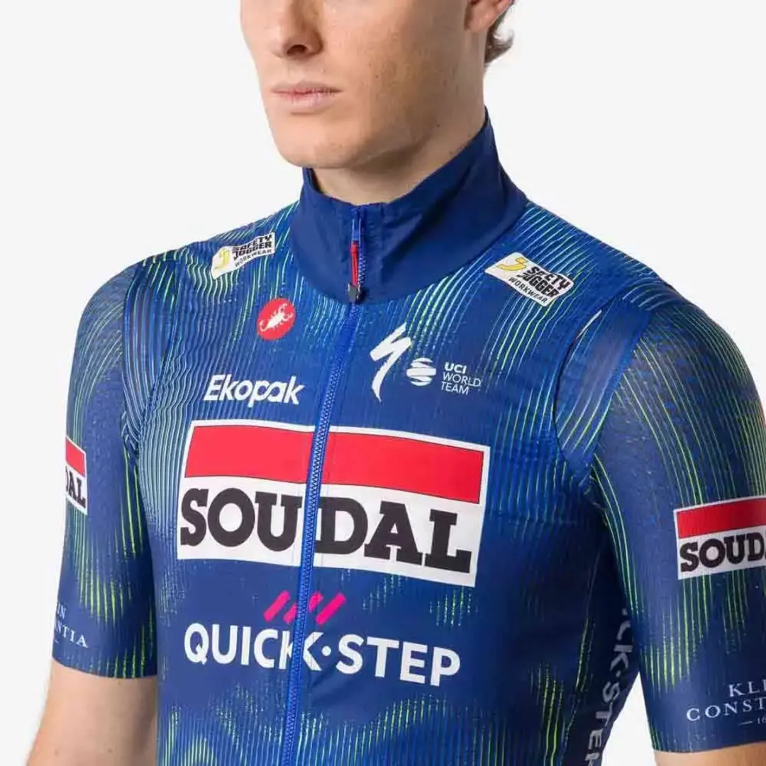 Castelli Pro Wind Soudal Quick-Step 2026 Gilet - M - Blauw/Electric Lime