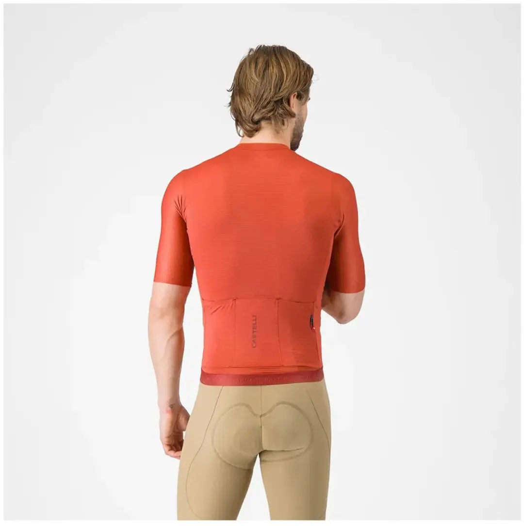 Castelli Espresso 2 Korte Mouw Wielertrui - L - Rood Paprika