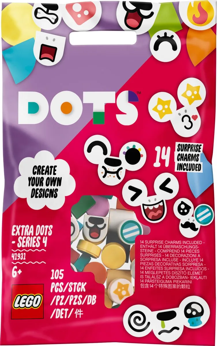 LEGO DOTS Extra DOTS Serie 4 Dierengezichten 41931 - Multikleur
