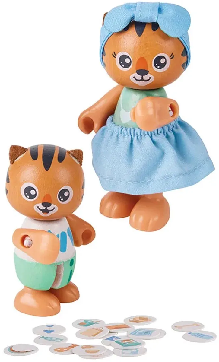 Hape Tijgers Jungle Huis Poppenhuis - 18 Meubels 2 Poppen - Veelkleurig