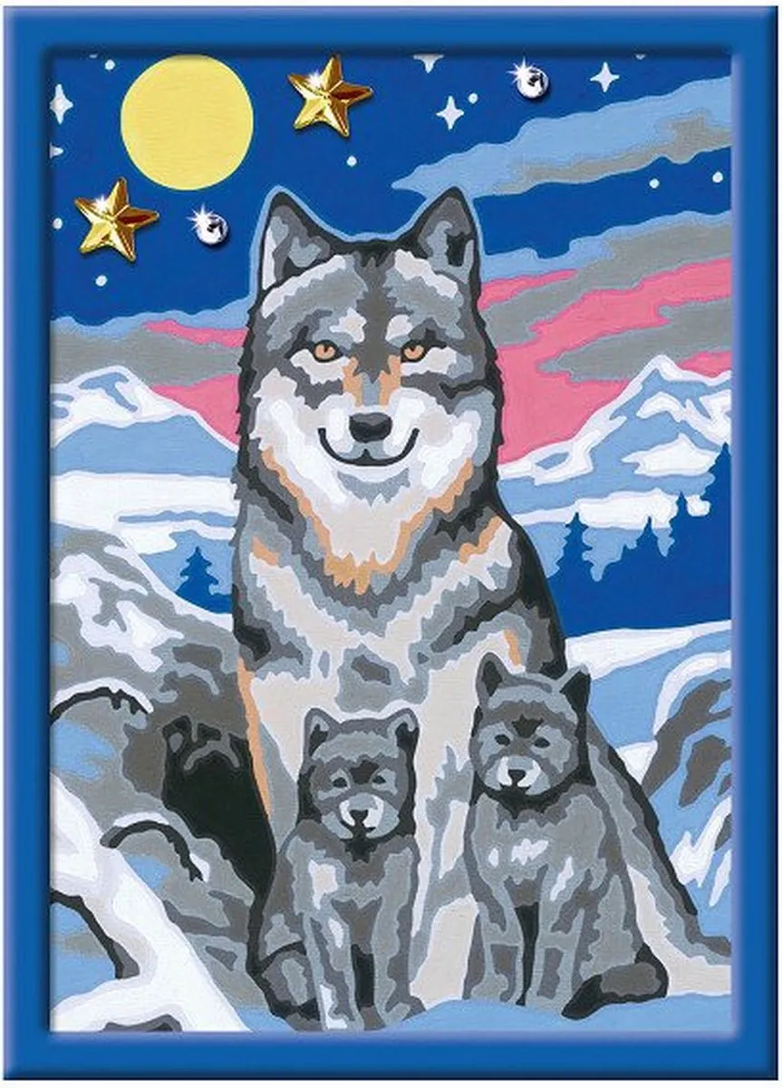 Ravensburger CreArt Wonderful Wolf Family Schilderen op nummer - Multicolor
