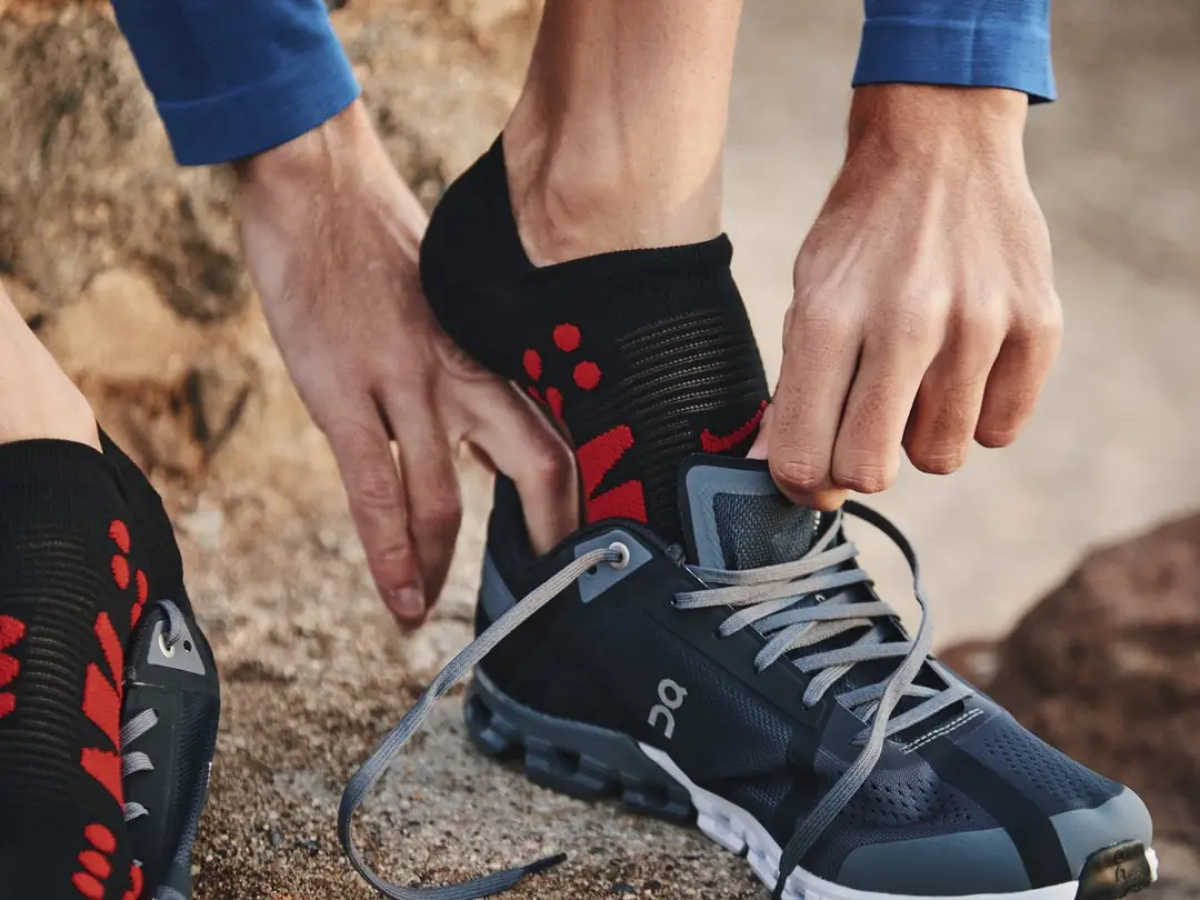 Compressport No Show Socks Hardloopsokken 35-38 - Zwart/Rood - afbeelding 6 van 6
