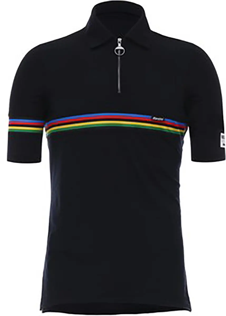 Santini UCI Merino Wool Polo Jersey-XS