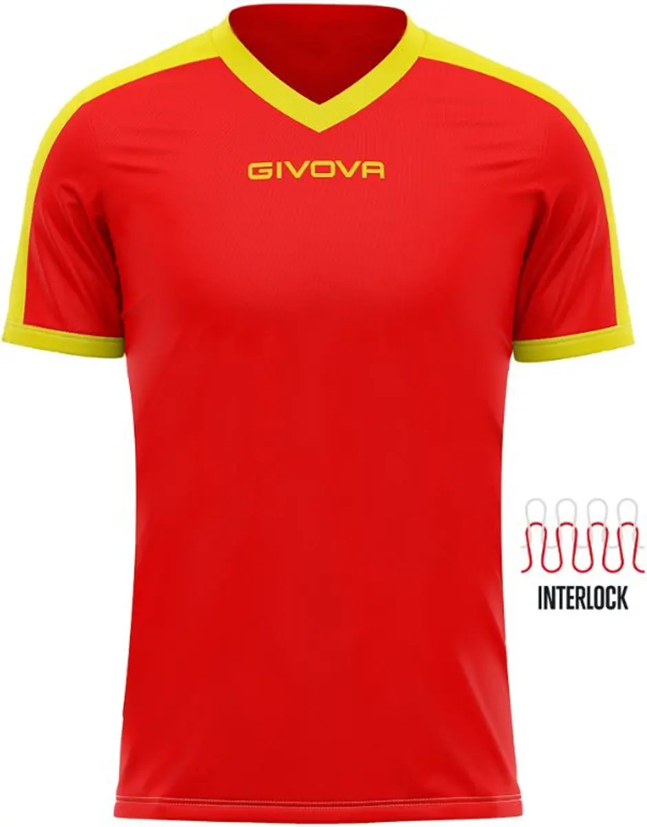 Givova Revolution Sportshirt - Rood-Geel - XS - afbeelding 3 van 3