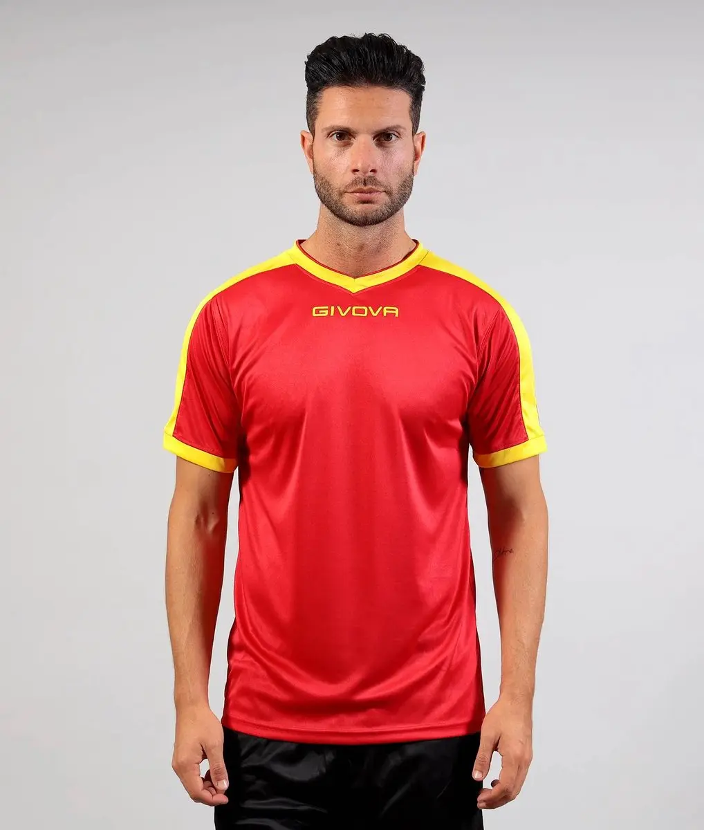 Givova Revolution Sportshirt - Rood-Geel - XS - afbeelding 2 van 3