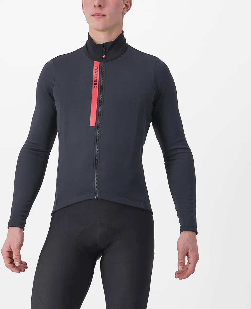 Castelli Fietsshirt lange mouwen Heren Zwart Rood