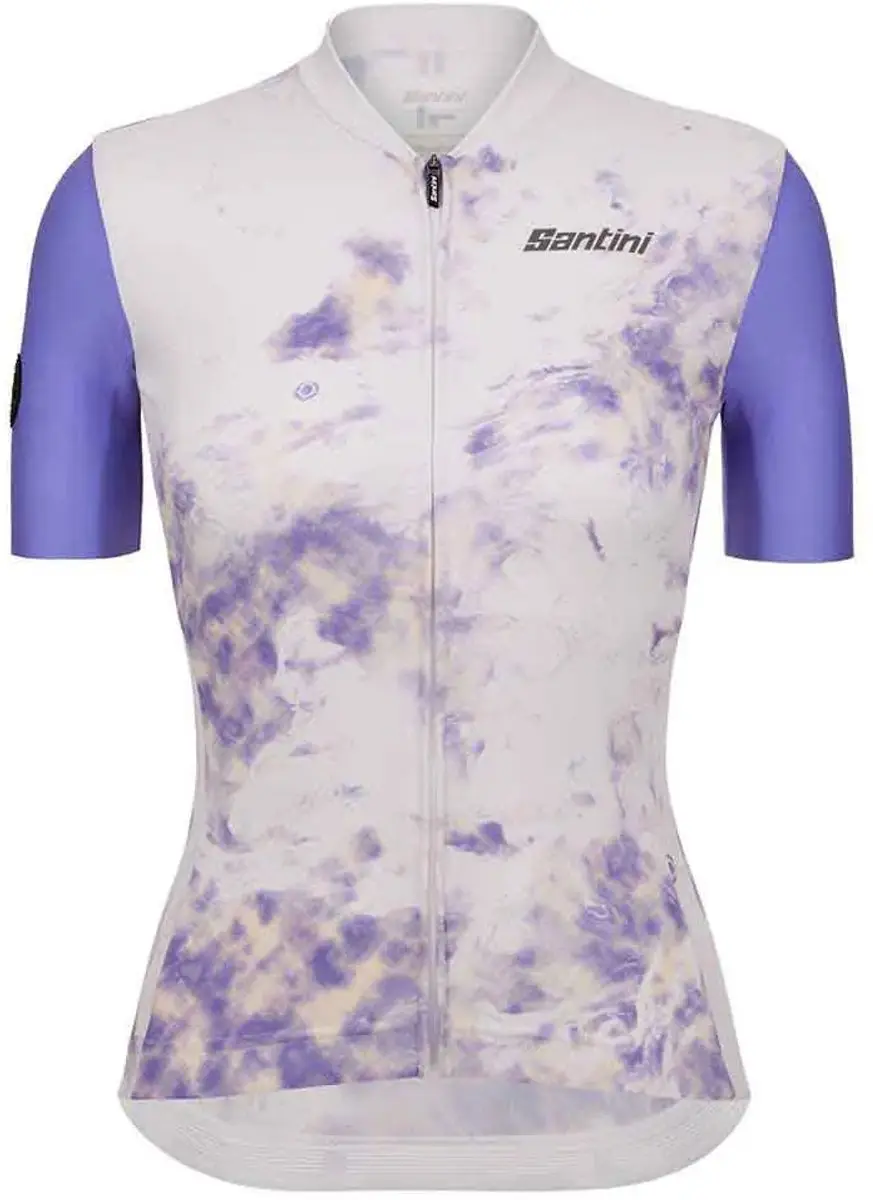 Santini Marble Slim Fit Korte Mouw Wielertrui Paars L Vrouw