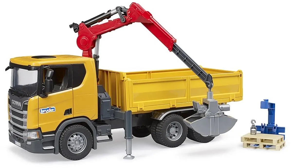 Bruder Scania Super 560R Kraanwagen met 2 Pallets 03551