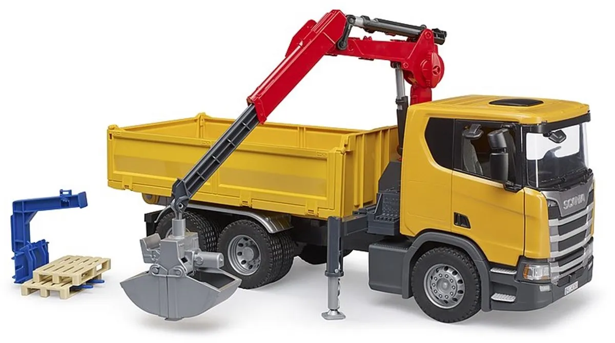 Bruder Scania Super 560R Kraanwagen met 2 Pallets 03551