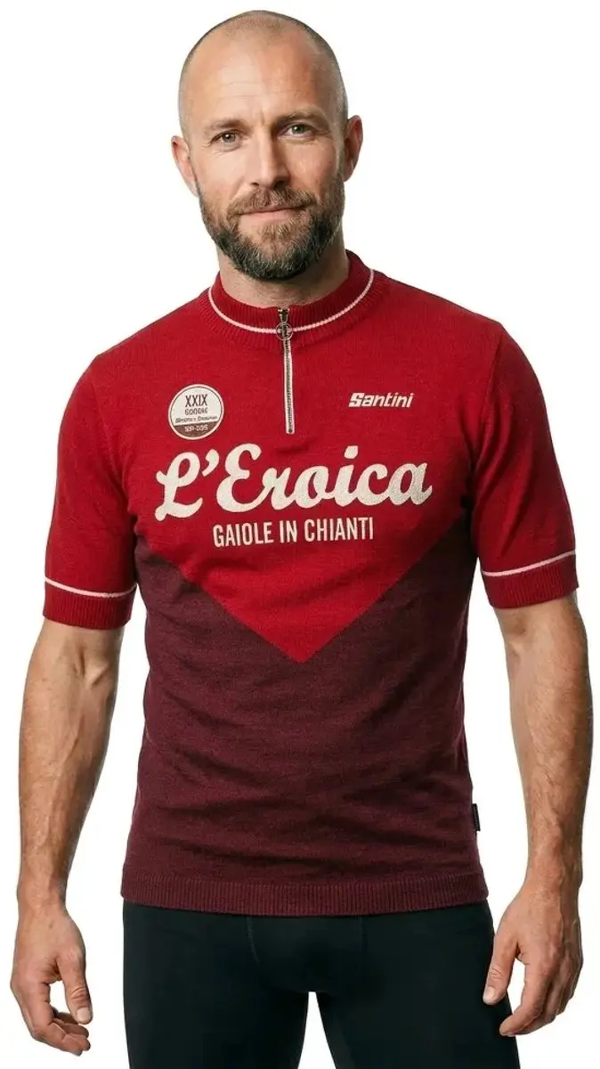 Santini Eroica 29º Gaiole Wielertrui - Bordeaux - XL - afbeelding 4 van 4