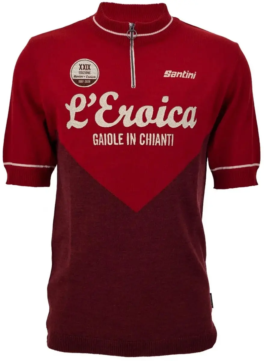 Santini Eroica 29º Gaiole Korte Mouw Wielertrui Rood XL Man