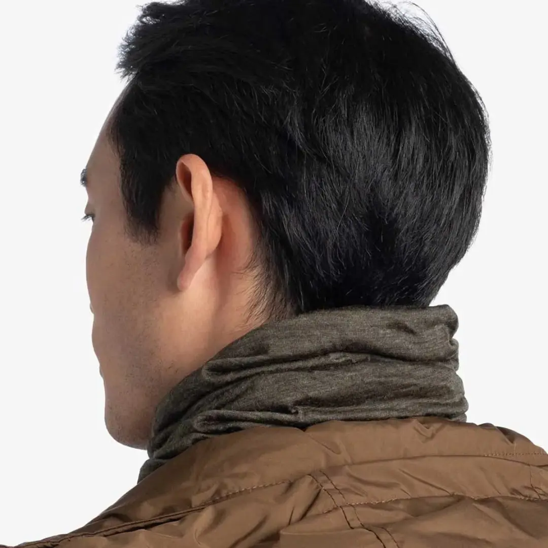 Buff Merino Midweight SOLID BARK Nekwarmer - Bruin