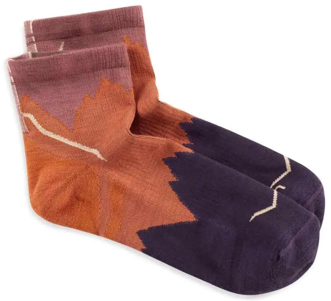 Buff Lightweight Merino Quarter Hardloopsokken - 45-47 - Oranje/Grijs - afbeelding 3 van 6