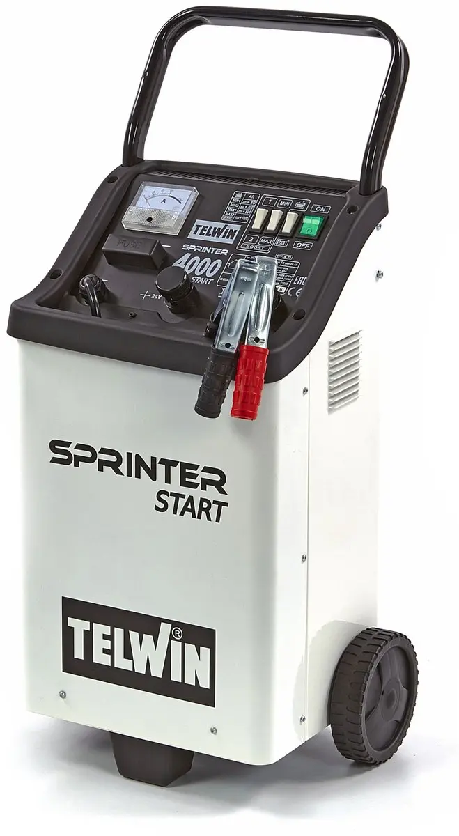 Telwin Sprinter 4000 Start 230V Acculader 12-24V Verrijdbaar 400Ah 75A