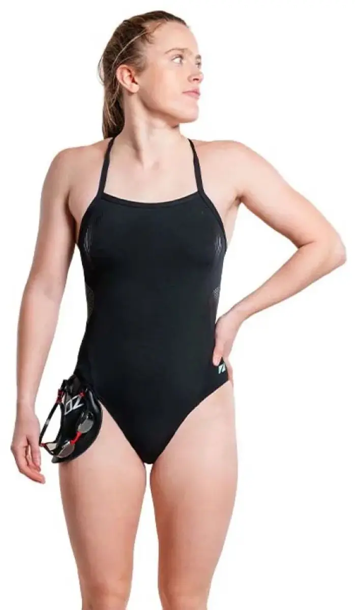Zone3 Strap Back Zwemkleding Zwart 14 Vrouw