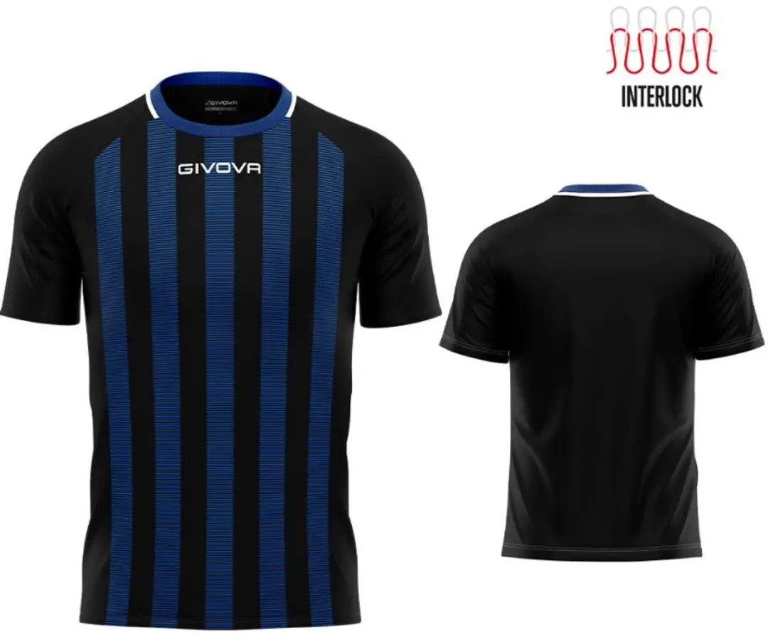 Givova Rugby Sportshirt - Zwart-Koningsblauw - XL - afbeelding 3 van 3