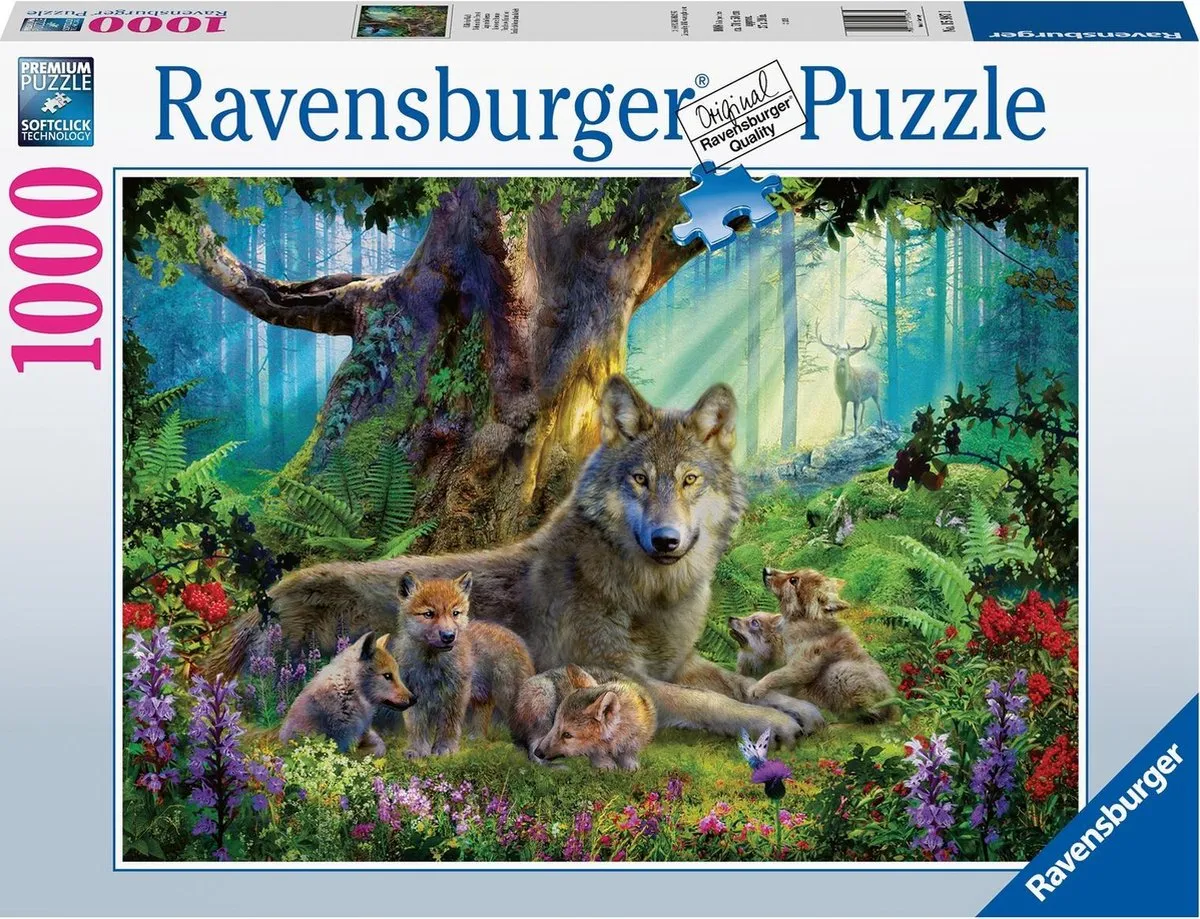 Ravensburger Familie Wolf in het Bos Legpuzzel 1000 Stuks