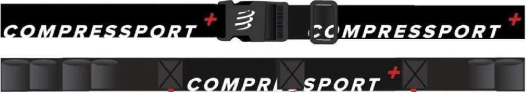 Compressport Race Belt Startnummerband - 8 Vakken - One Size - Zwart
