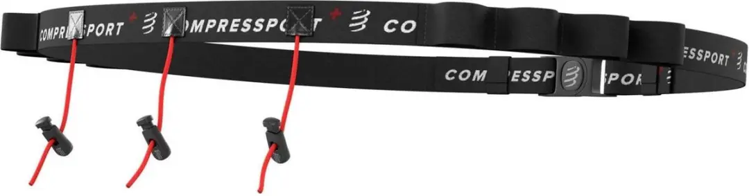 Compressport Race Belt Startnummerband - 8 Vakken - One Size - Zwart