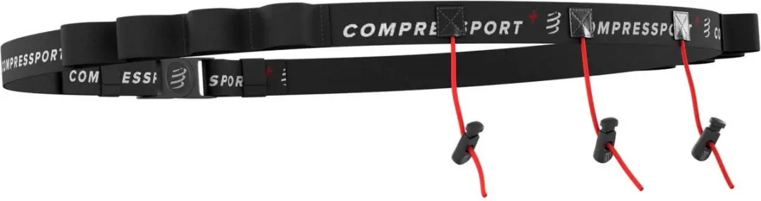 Compressport Race Belt Startnummerband - 8 Vakken - One Size - Zwart