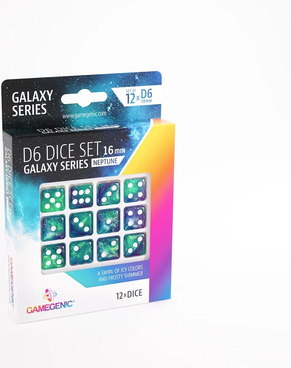 Dobbelstenen Galaxy Series Neptune D6 Set (12ST)