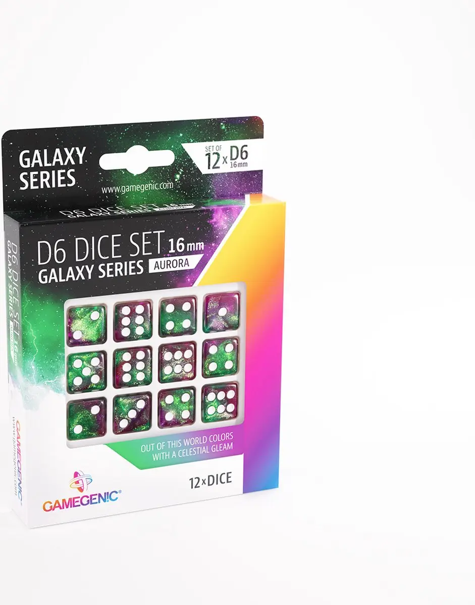 Dobbelstenen Galaxy Series Aurora D6 Set (12ST)