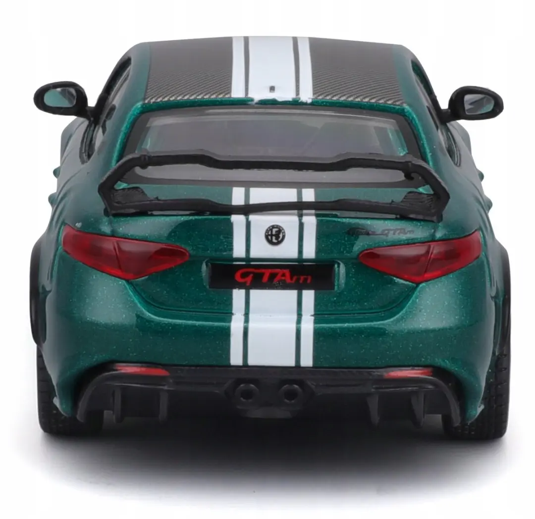 Bburago Alfa Romeo Giulia GTAm 1:43 Modelauto - Zwart/Wit/Groen - afbeelding 2 van 5