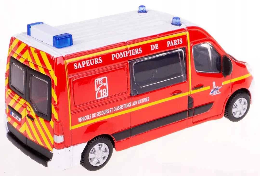 Bburago Renault Master Brandweer Modelauto 1:50 - Rood - afbeelding 5 van 6