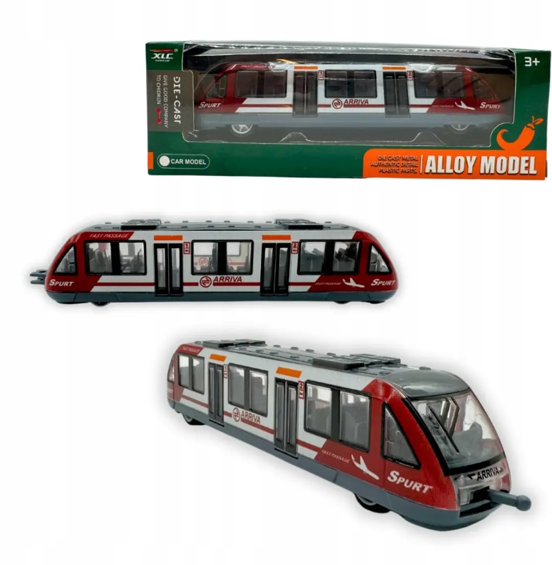 Modern Rode Tram Speelgoed 20cm met Terugtrekmotor