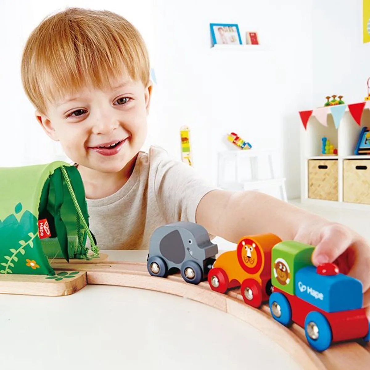 Hape Jungle Treinset E3800 - 13-delig - Multicolor