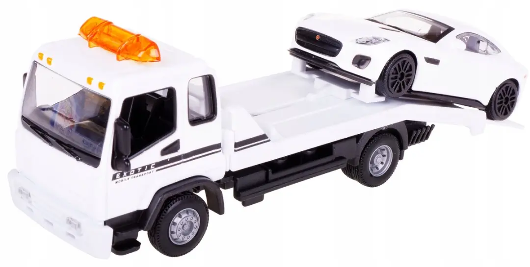 Bburago Autotransporter met Jaguar F-Type 1:43 Wit