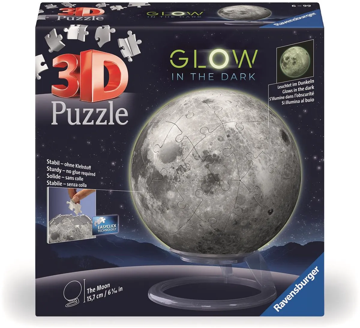 Ravensburger Maan Glow in the Dark 3D Puzzel 72 Stuks - MPN 11586