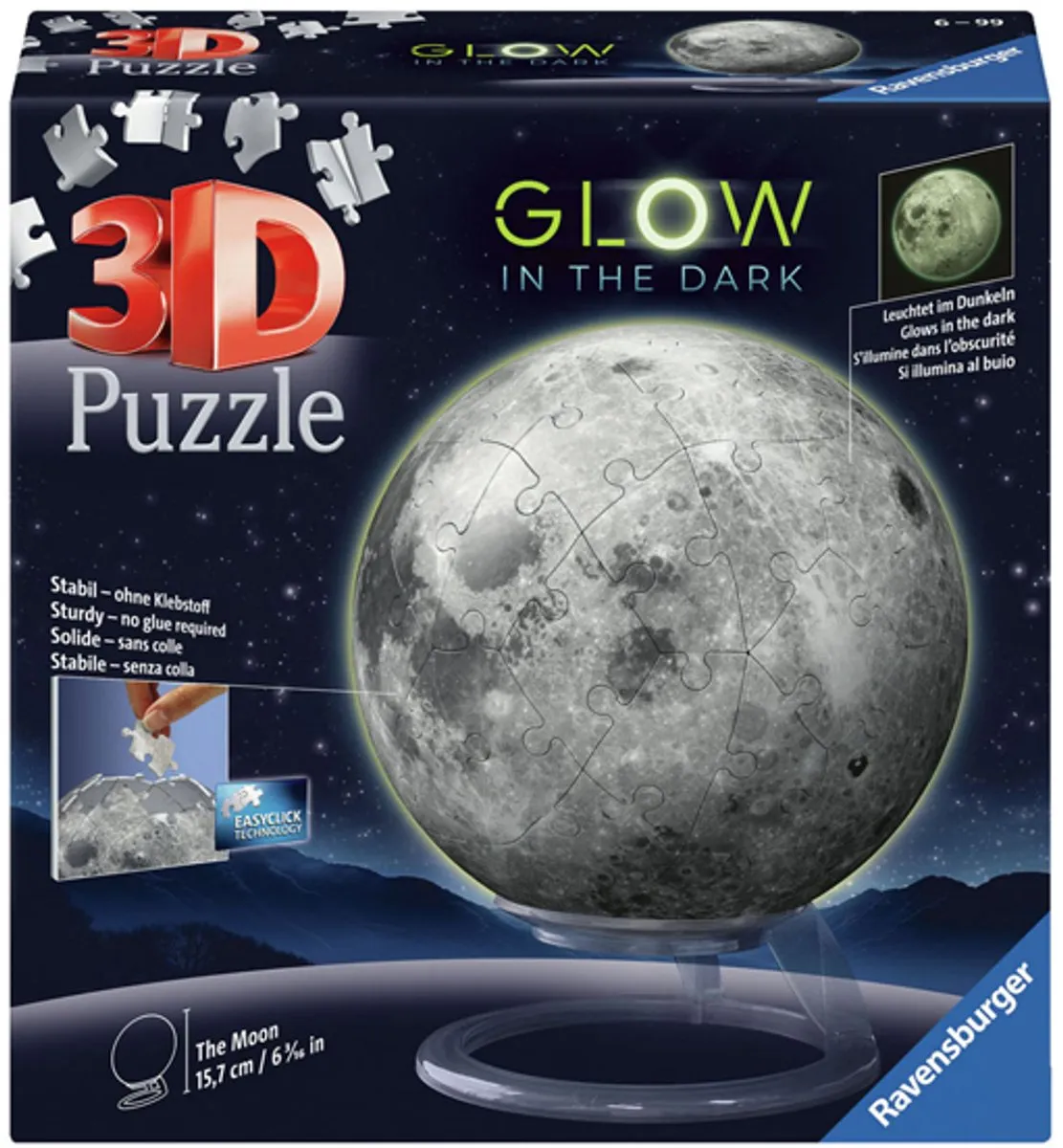 Ravensburger Maan Glow in the Dark 3D Puzzel 72 Stuks - MPN 11586