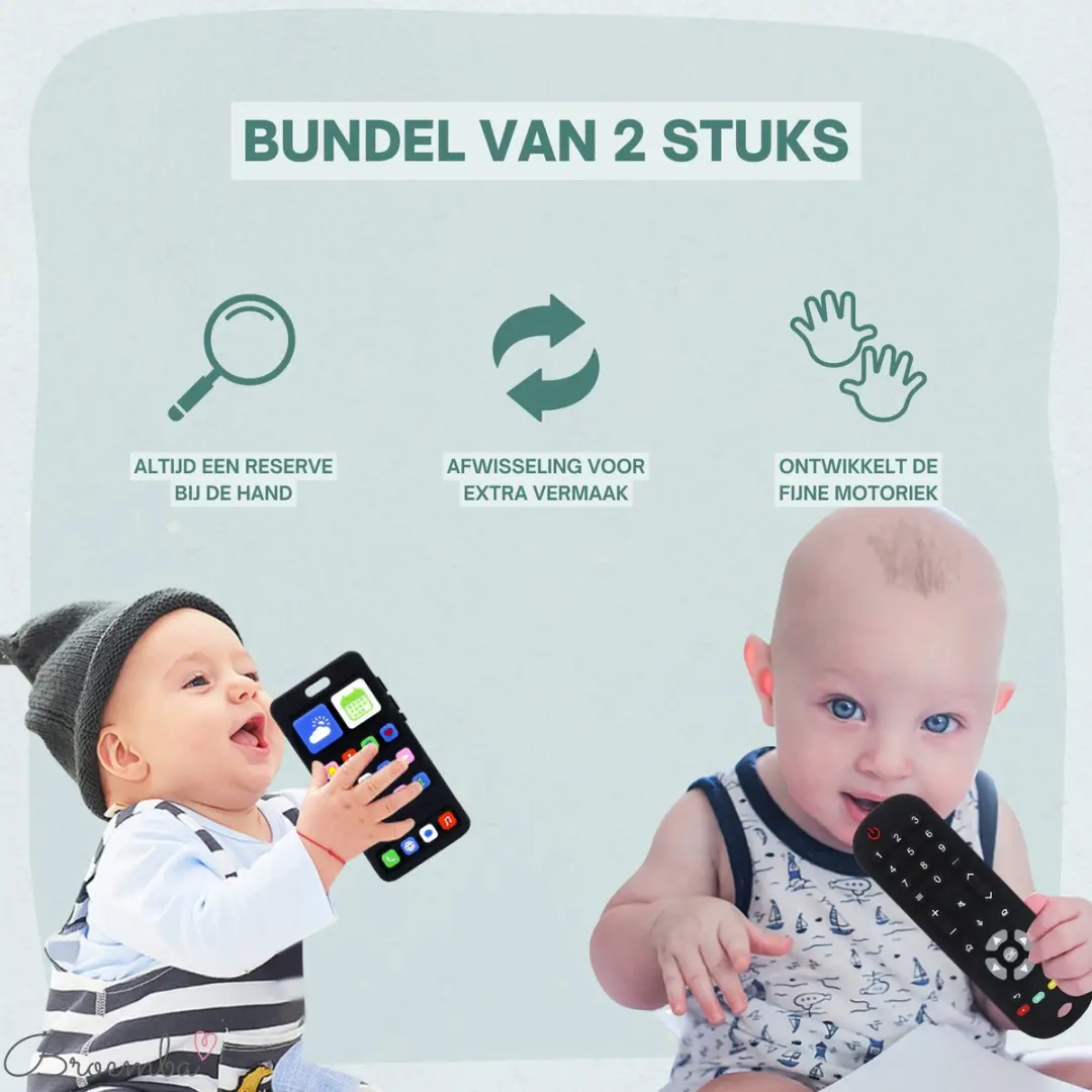 Broemba Baby Afstandsbediening & Telefoon - Siliconen Speelgoed