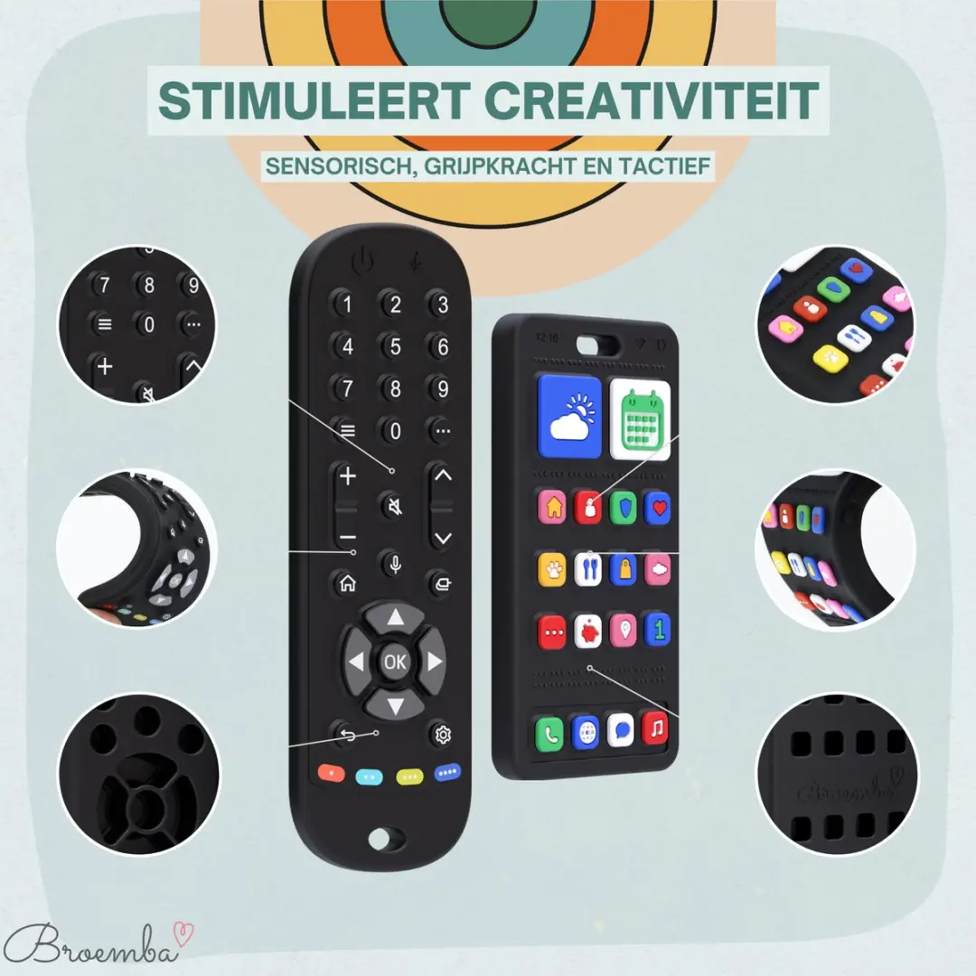 Broemba Baby Afstandsbediening & Telefoon - Siliconen Speelgoed
