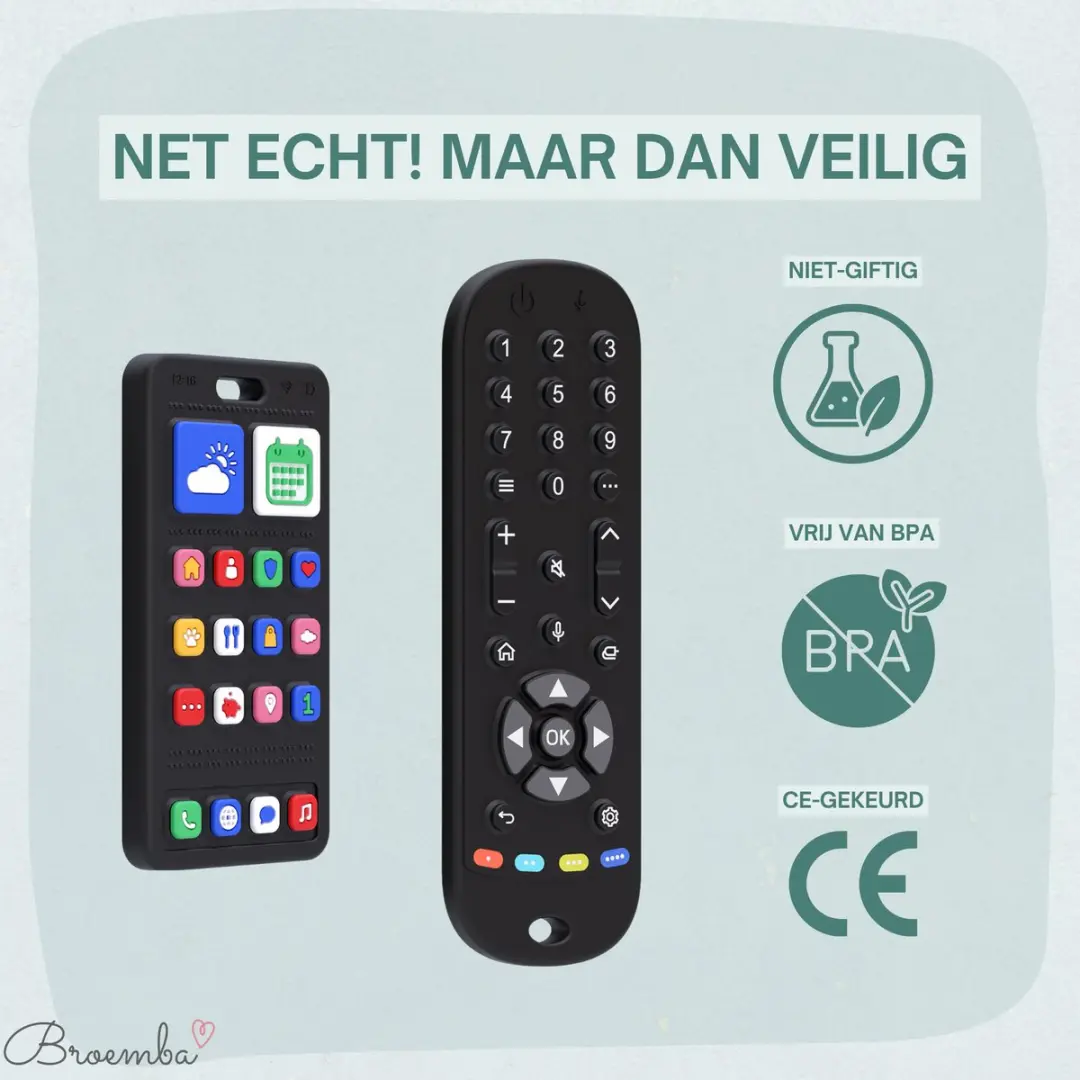 Broemba Baby Afstandsbediening & Telefoon - Siliconen Speelgoed