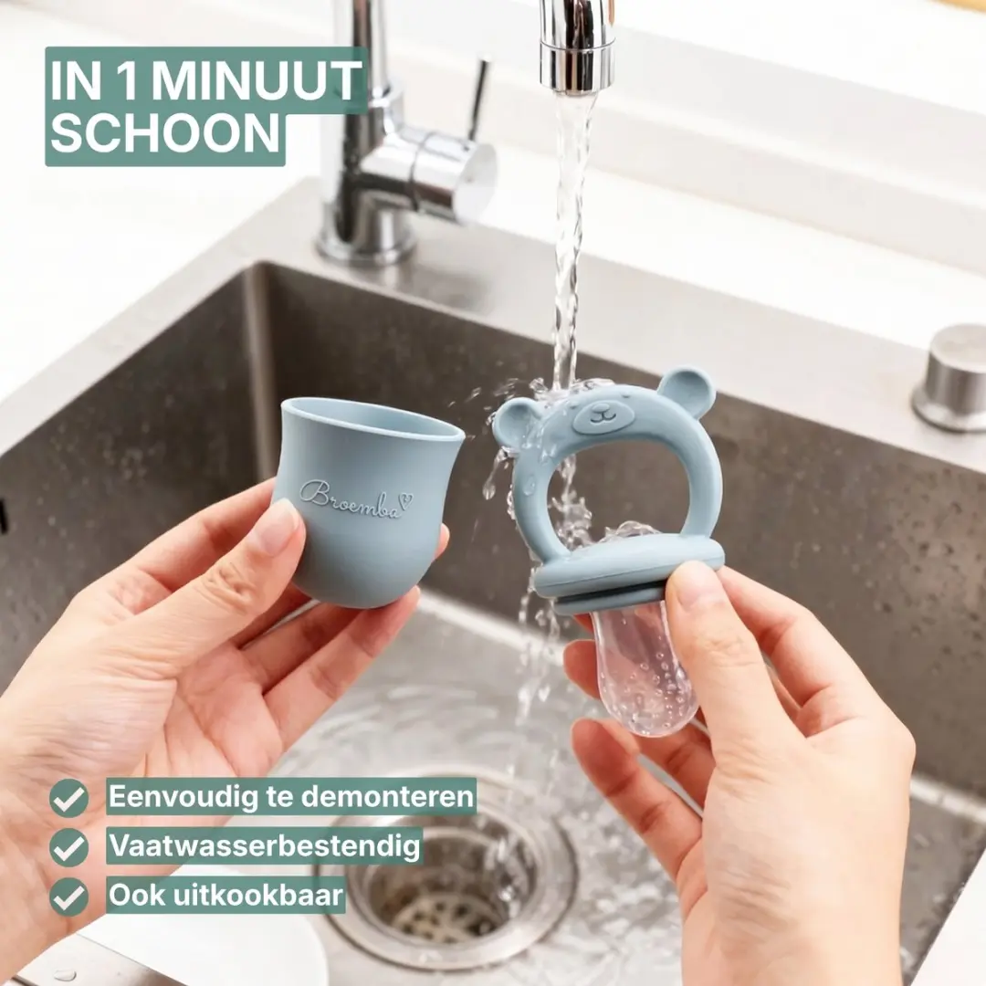 Broemba Fruitspeen & IJsblokjesvorm Blauw - 3 Speenmaten - afbeelding 6 van 6