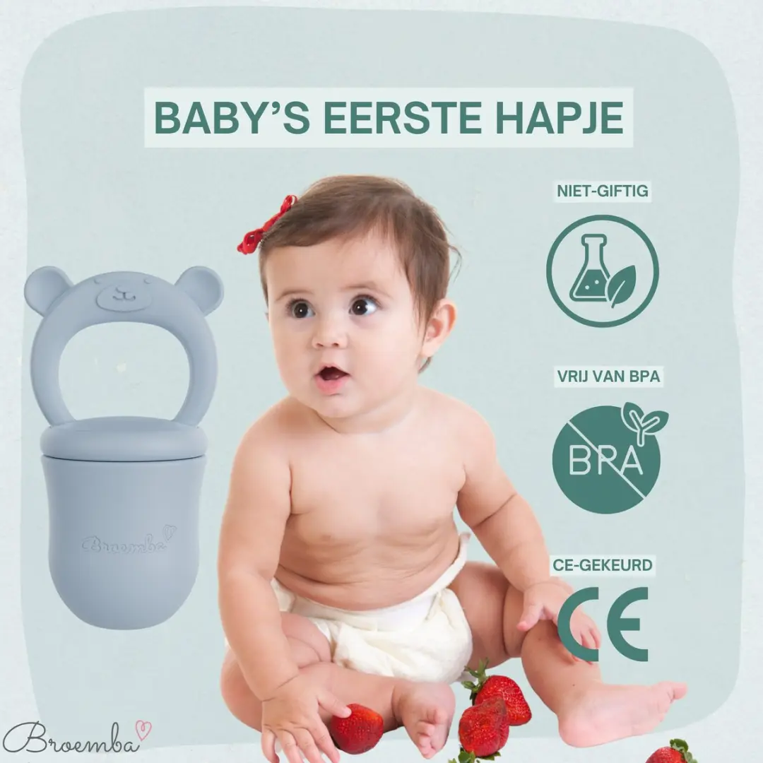 Broemba Fruitspeen Set Blauw - 3 Stuks + Sabbelzakje