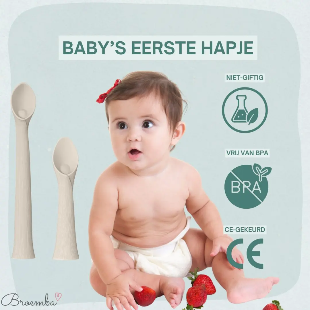 Broemba Baby Lepel met Zuignap - 2 Stuks
