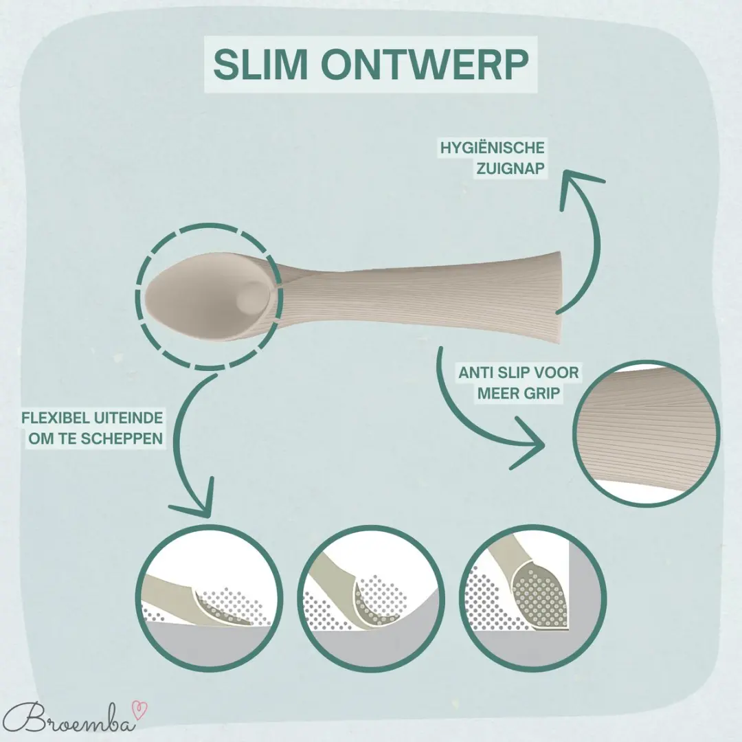 Broemba Baby Lepels met Zuignap - 2 Stuks