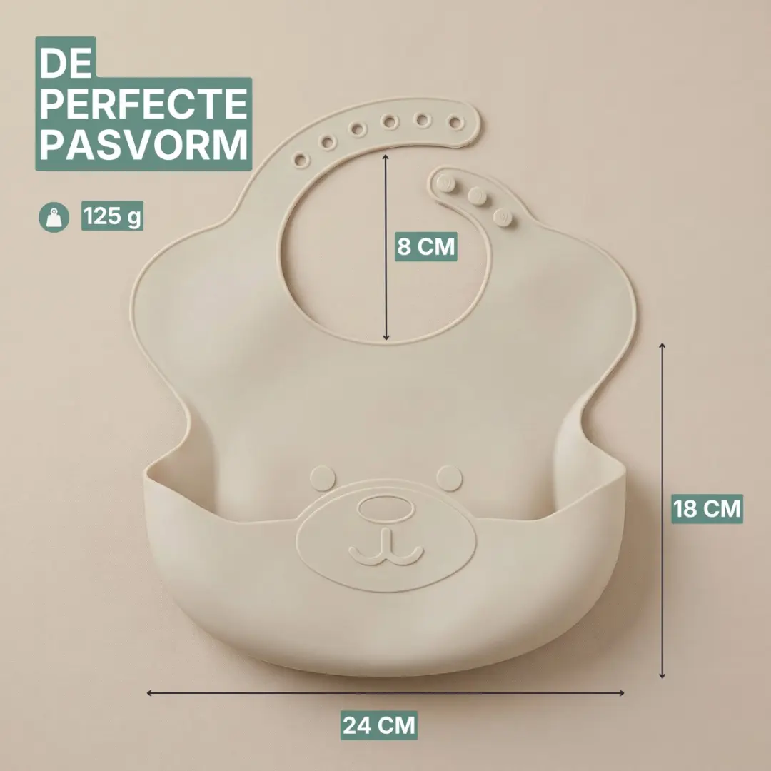 Broemba Siliconen Slabbetjes SL_D01 - 2 Stuks - Beige/Groen