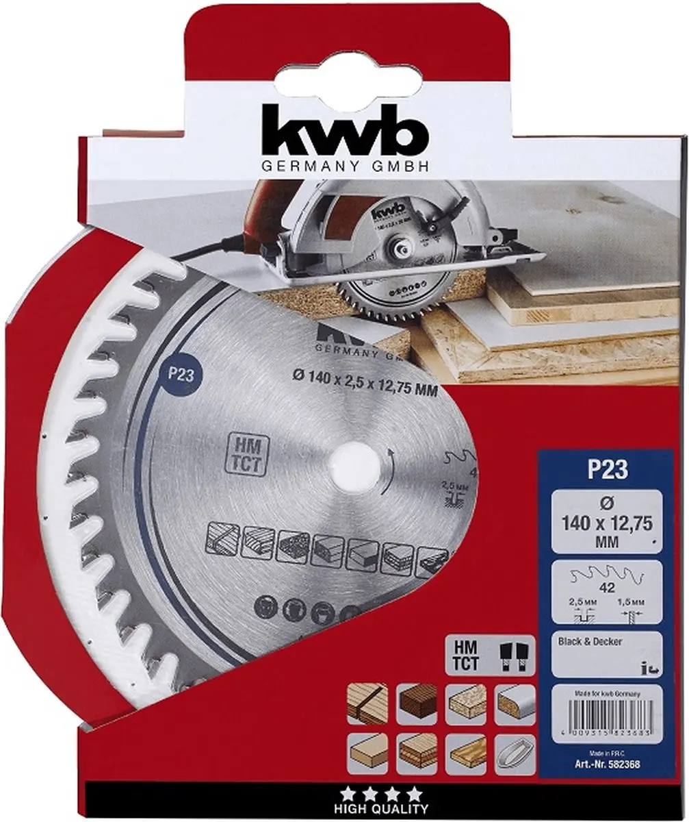 KWB Cirkelzaagblad P23 140mm - 42 Tanden - afbeelding 3 van 3