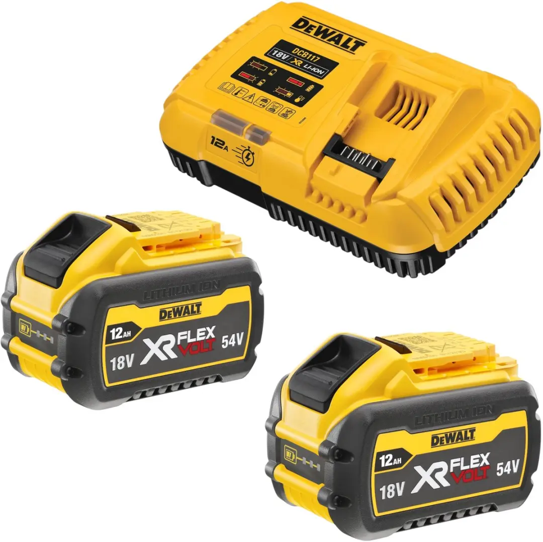 DeWalt DCB 117 Y2 accu-starterset 18 V oplader 12 A + 2x DCB 548 accu 12,0 Ah